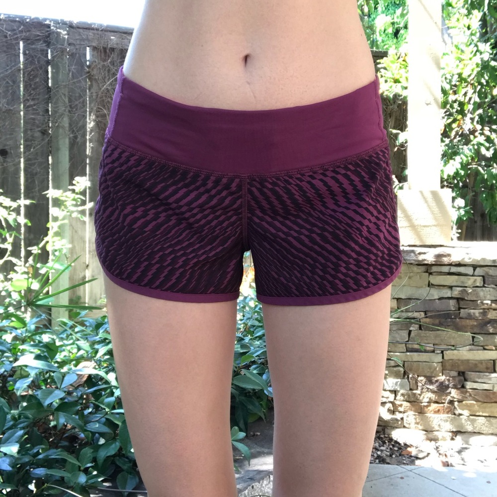 Maroon Patterned Lululemon Shorts